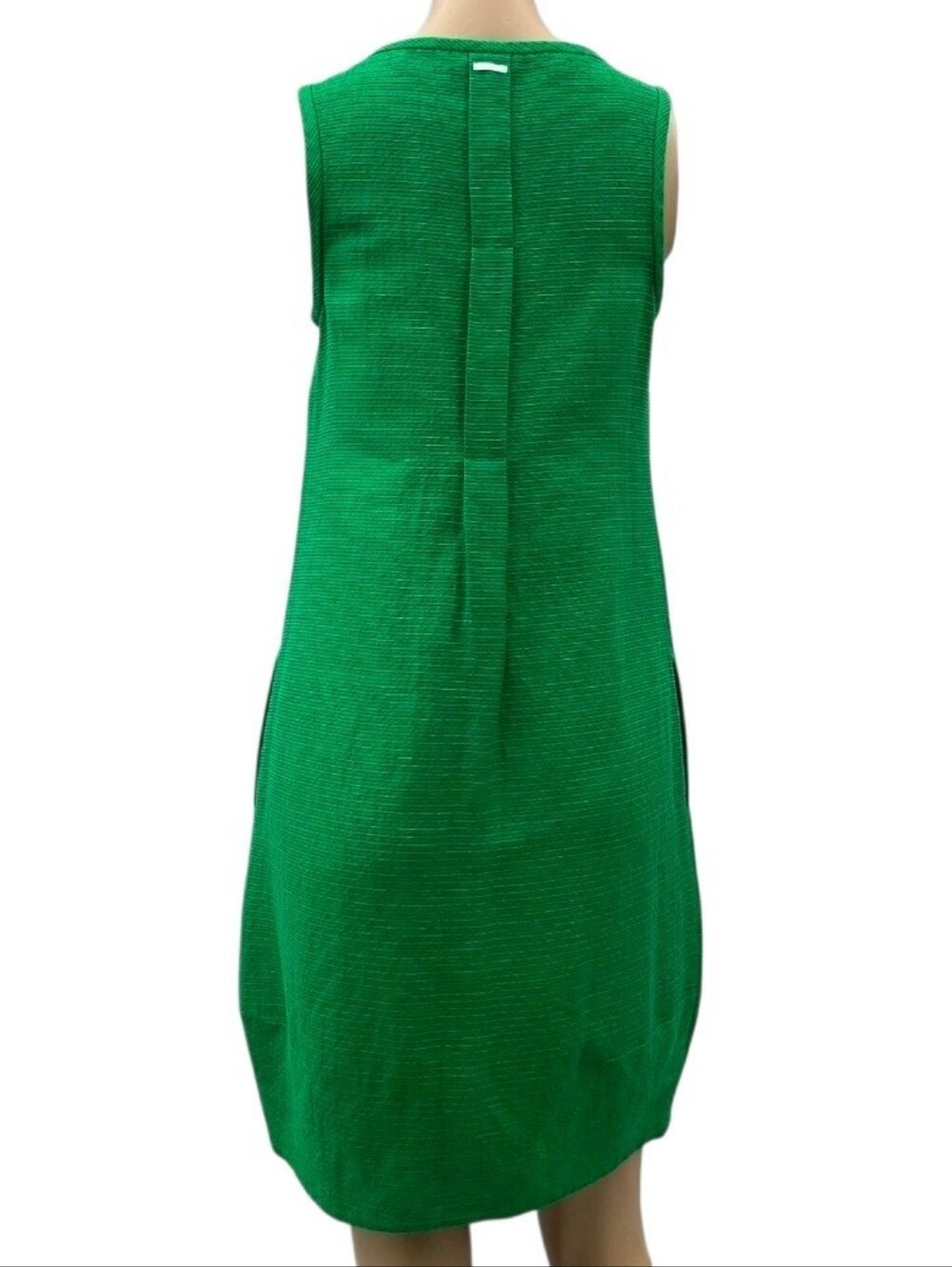 Max Mara Kelly green silk blend shift mini Dress textured finish Size 6 - Picture 4 of 16